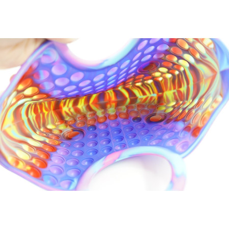 Jucarie Antistres din silicon Cyrax, Pop It Now And Flip It, Geanta mare, 28 cm, Multicolor, V5