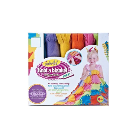 Set de creatie DIY Cyrax, tesut si tricotat, patura 6+ ani, multicolor