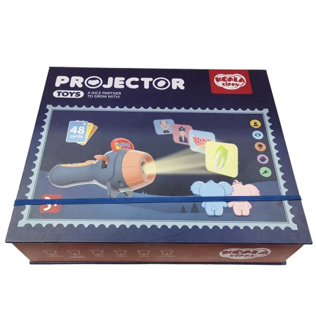 Set Jucarie Educativa, Cyrax, Proiector Tip Lanterna Pentru Copii, 6 Teme, 48 de Imagini, Cutie Depozitare, +3 ani, Albastru