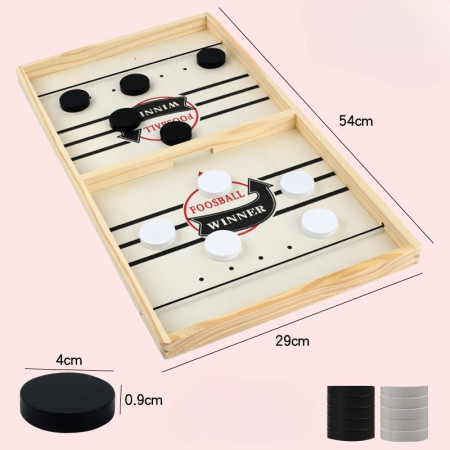 Joc Fooseball Interactiv, Cyrax, Tip Hockey pe Gheata, din Lemn, 10 Piese de Joc, +4 Ani, 54 x 29 cm, Multicolor